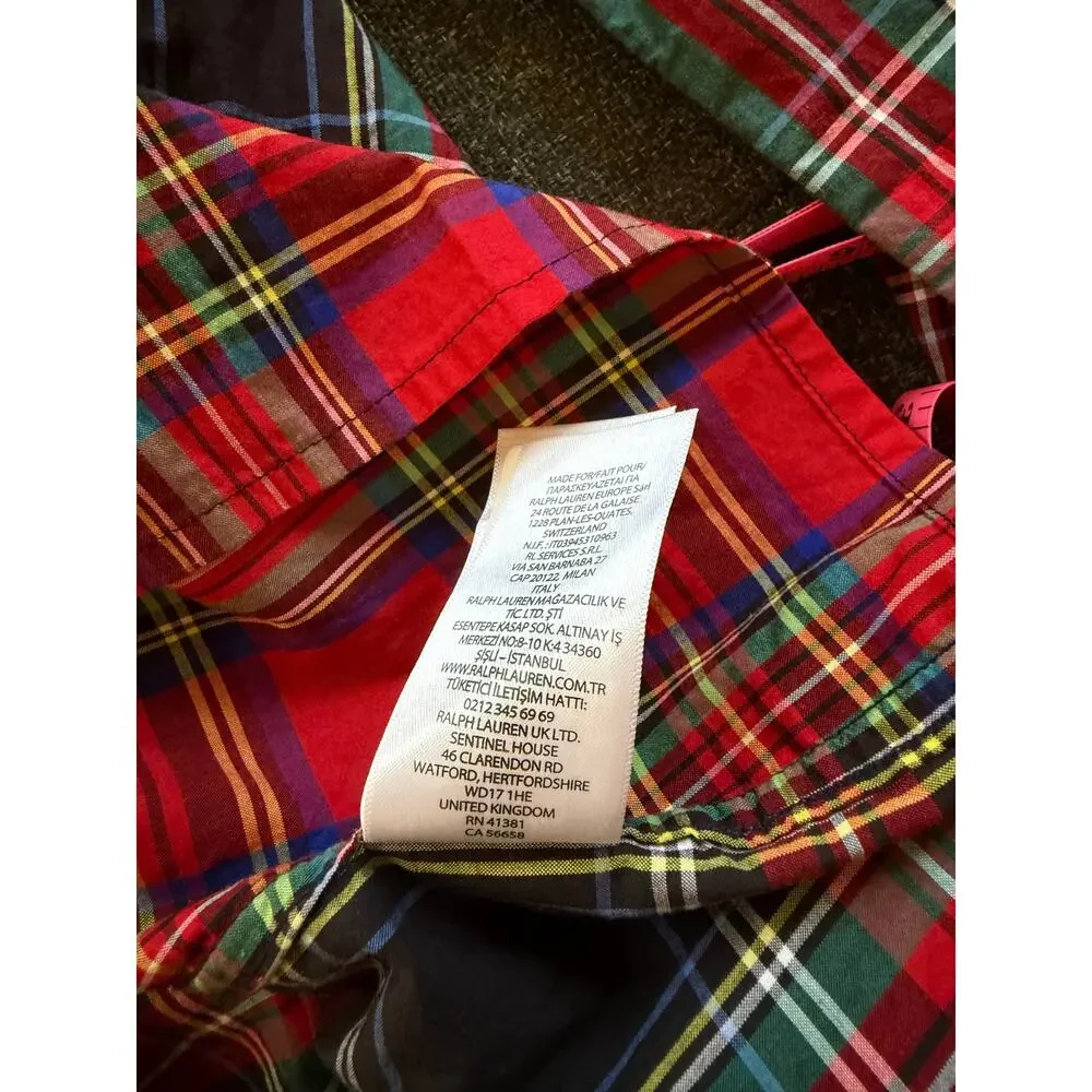 NEW POLO RALPH LAUREN Plaid Cotton Fun Shirtdress in assorted colors